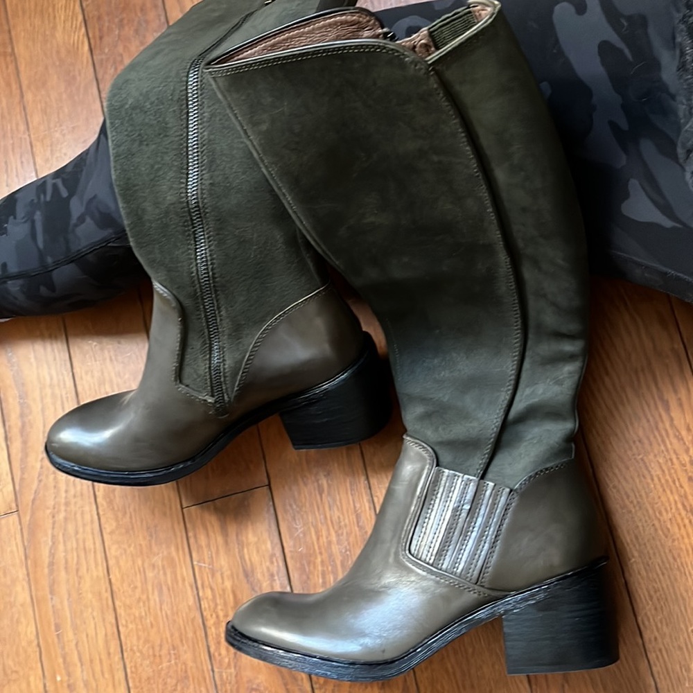 NWOT Donald J Pliner Envy olive green leather boots size 8.5 - Picture 9 of 15